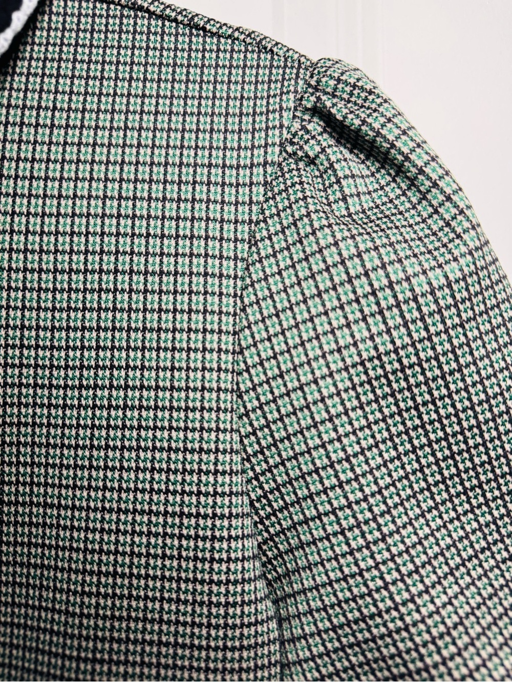ModCloth Xl Retro Mod Scholar Houndstooth Collared Puff Sleeve Dress - Picture 8 of 12